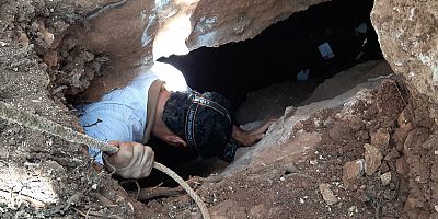 Fosseptik çukuru kazarken tünel ortaya çıktı